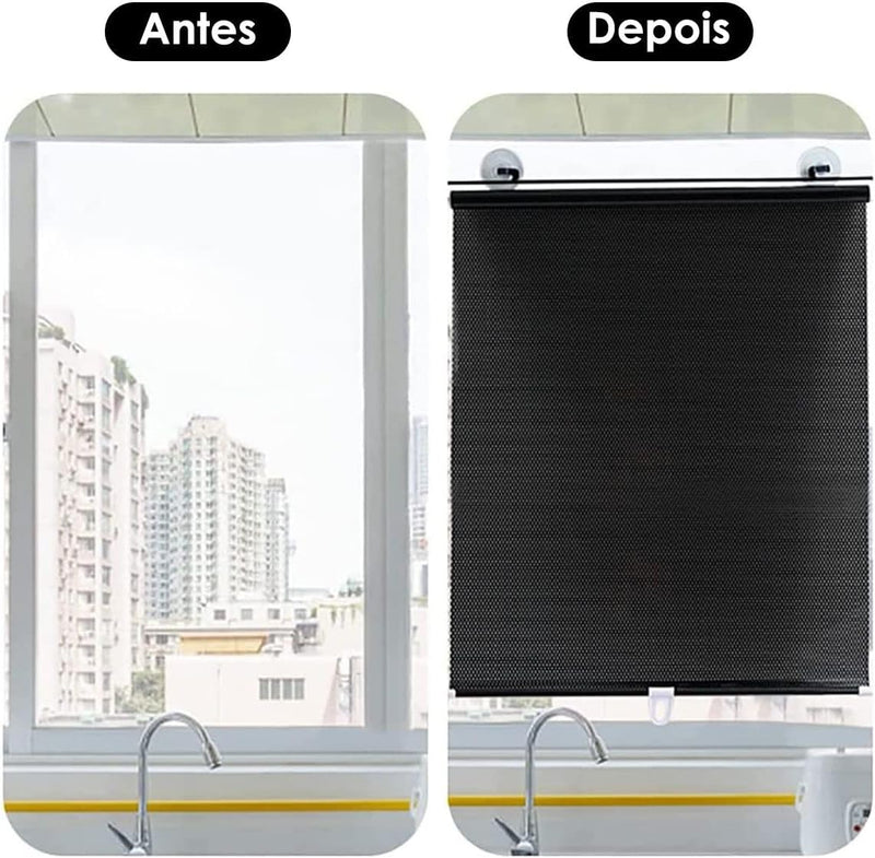 Cortina Retrátil Com Ventosa Retrátil Casa Carro Protetor Solar Periana 50x125cm - Presente Park
