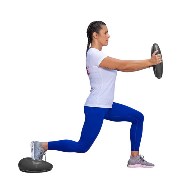 Disco De Equilíbrio Inflável Com Bomba de Ar Inclusa, Ideal Para Yoga, Academia, Musculação, Pilates, Fisioterapia, Exercícios Funcionais Cor Cinza