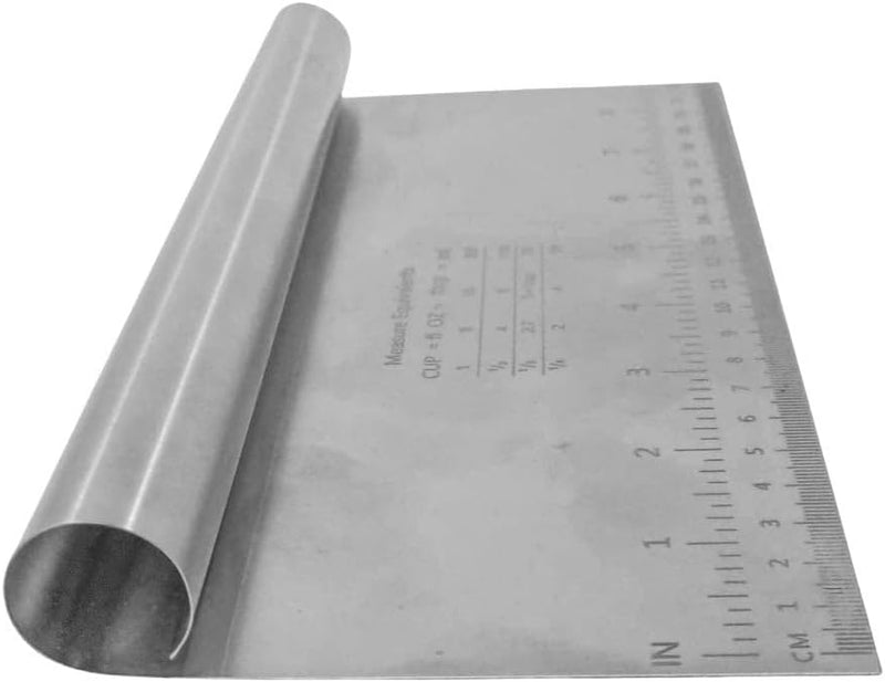 Espátula Inox Culinária com Régua 22cm Cortador e Raspador Multifuncional para Massa Legumes Pizza Pão e Chocolate - Presente Park