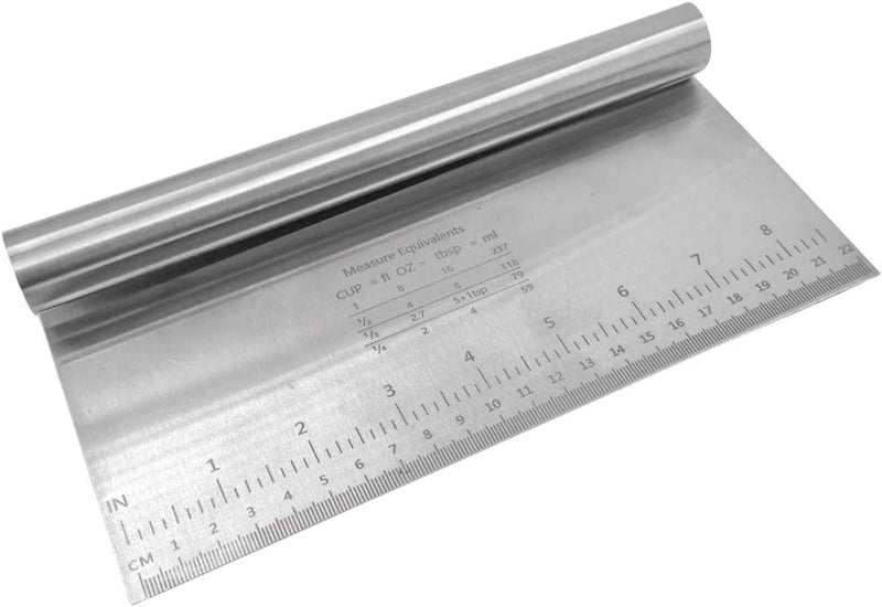 Espátula Inox Culinária com Régua 22cm Cortador e Raspador Multifuncional para Massa Legumes Pizza Pão e Chocolate - Presente Park