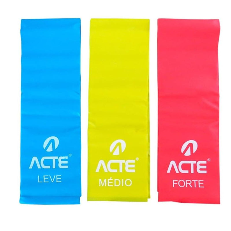 Kit 6 Mini Bands - 3 Mini Faixa Elástica + 3 Faixa Elástica Com 3 Intensidades - Ideal Para Exercícios em Casa, Yoga, Pilates, Academia