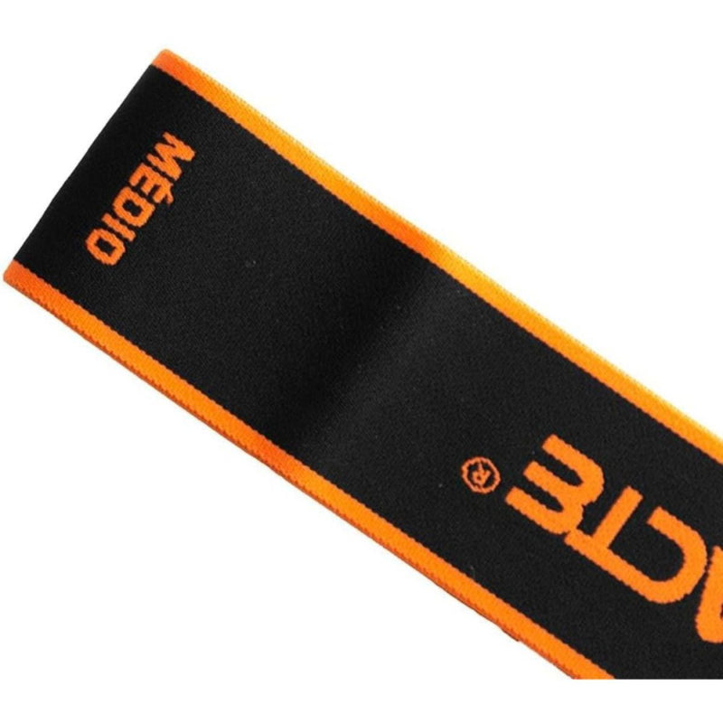 Faixa Mini Band Elástica Com Intensidades Médio - Ideal Para Exercício Fitness e De Resistência, Pilates, Treino em Casa ou Academia - Preto e Laranja