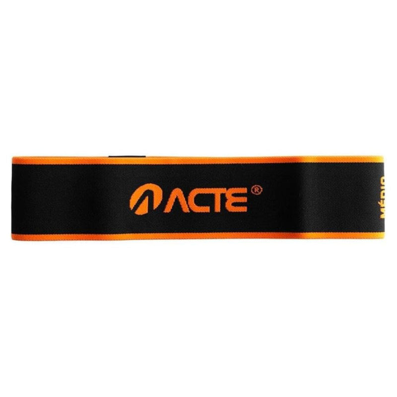 Faixa Mini Band Elástica Com Intensidades Médio - Ideal Para Exercício Fitness e De Resistência, Pilates, Treino em Casa ou Academia - Preto e Laranja