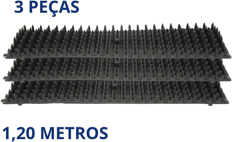 Kit 10 Espicula Protetor Anti Pombo Espanta Gatos Repelente Roedores Inibidor Espinhos Para Muro Janela Preto - Presente Park