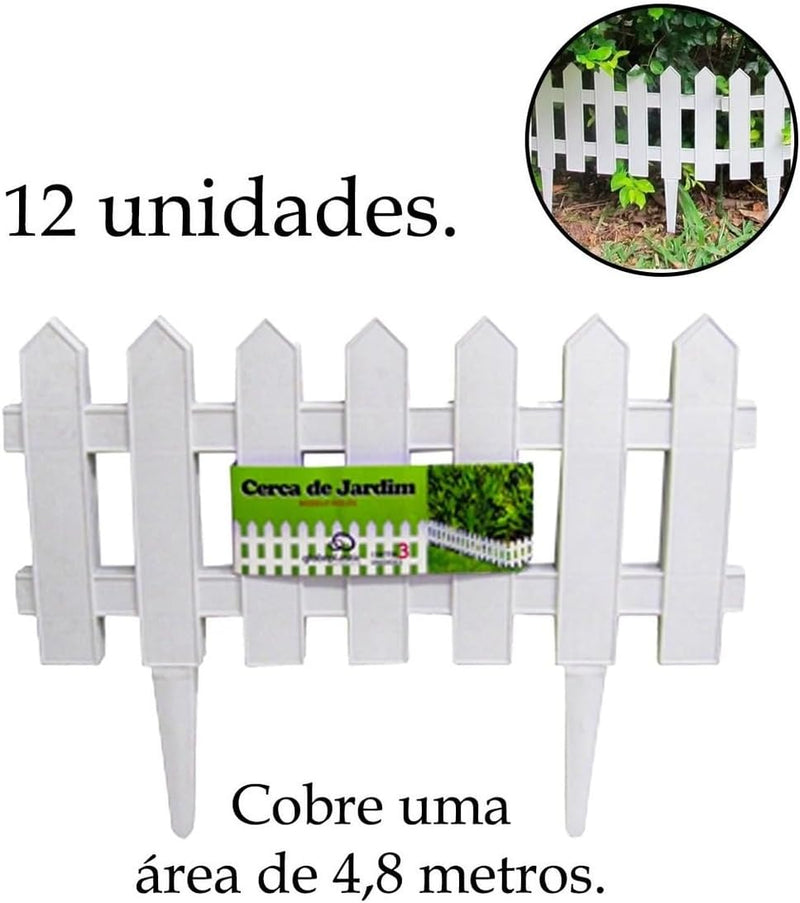 Kit 12 Cercas Decorativa Para Jardim Modelo Inglesa Inglês Cerquinha Tela Branca - Presente Park