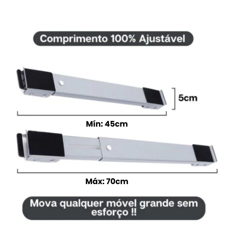 Kit 2 Suporte com Rodinhas Ajustável para Geladeira, Fogão, Freezer, Máquina de Lavar e Móveis - Reforçado Suporta até 180Kg