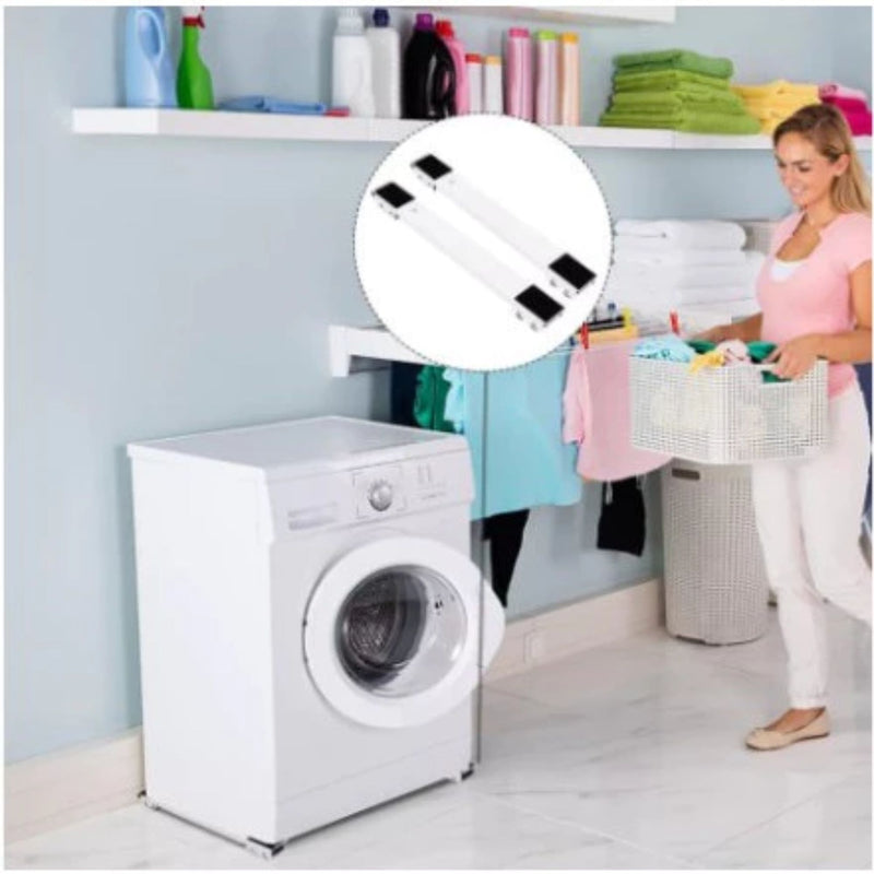 Kit 2 Suporte com Rodinhas Ajustável para Geladeira, Fogão, Freezer, Máquina de Lavar e Móveis - Reforçado Suporta até 180Kg