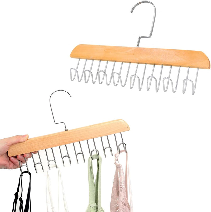 Kit Cabide de Madeira Multi-uso Para Cintos Gravatas Cachecóis Sutiãs Colares Organizador em Geral - Presente Park