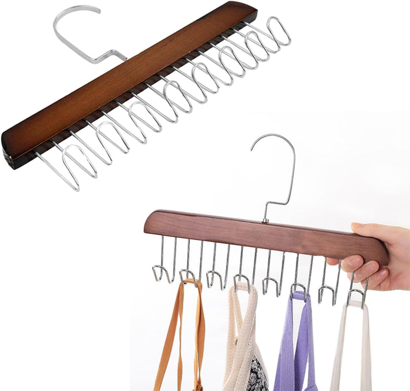 Kit Cabide de Madeira Multi-uso Para Cintos Gravatas Cachecóis Sutiãs Colares Organizador em Geral - Presente Park