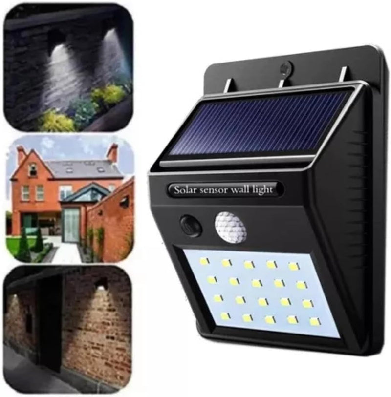 Kit 5 Luminária Solar 30 Leds Externa Com Sensor De Movimento À Prova D'água Lâmpada Para Jardim Parede Muro - Presente Park