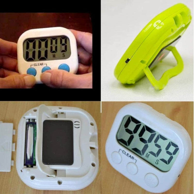 Mini Timer Cronômetro Digital para Cozinha – Relógio Magnético com Alarme