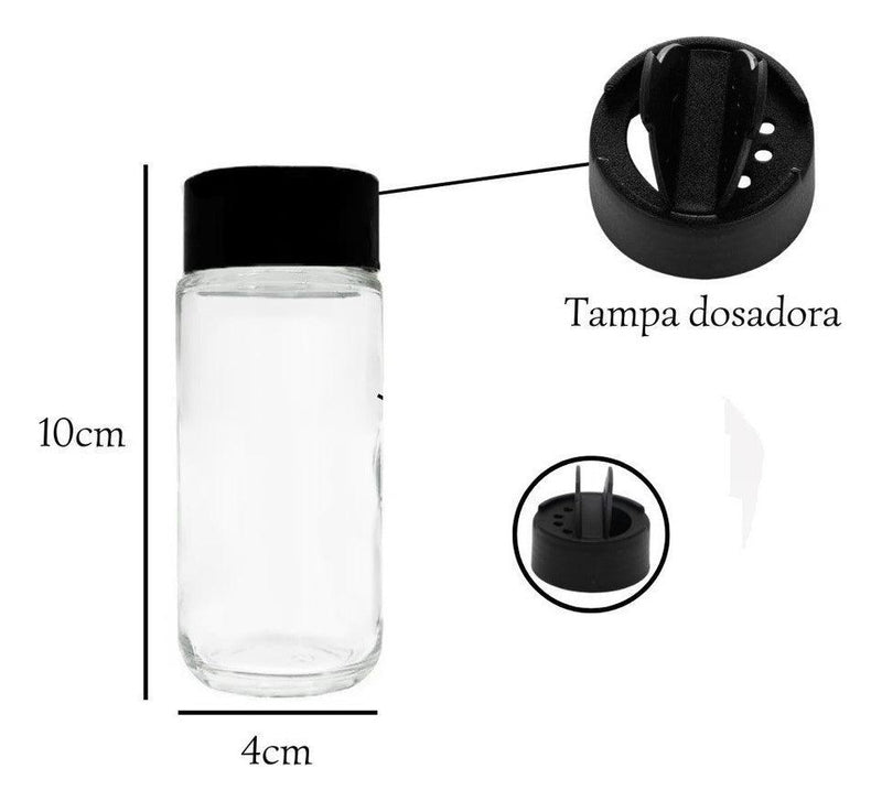 Organizador Porta Temperos Condimentos Luxo Premium 8 Potes De Tempero e Etiquetas - Presente Park