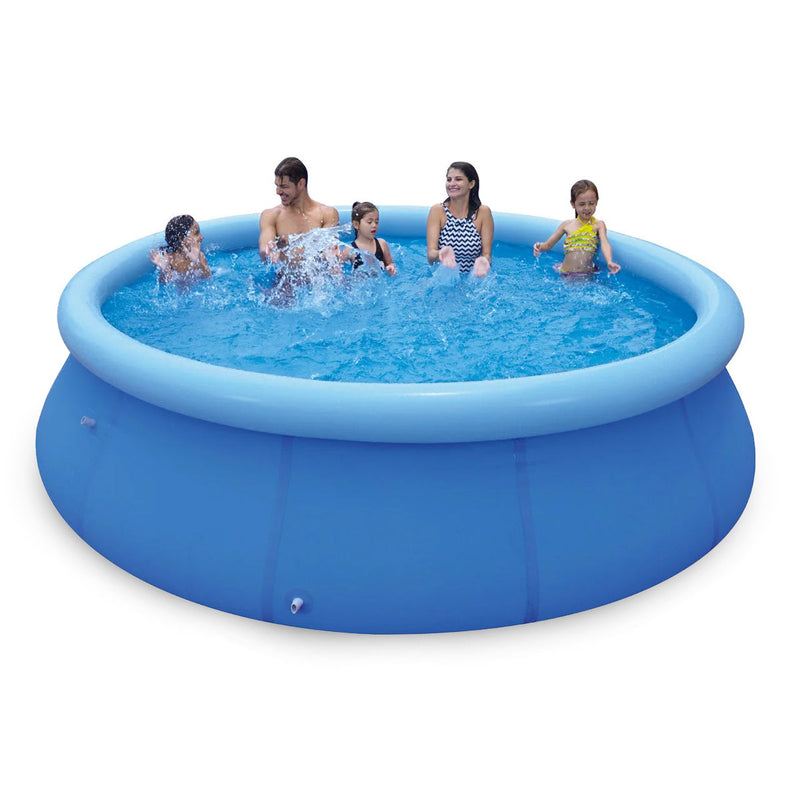 Piscina Inflável De Plástico Redonda Portátil Compacta 2490 Litros Com Borda No Quintal Para Adulto Criança Infantil - Presente Park
