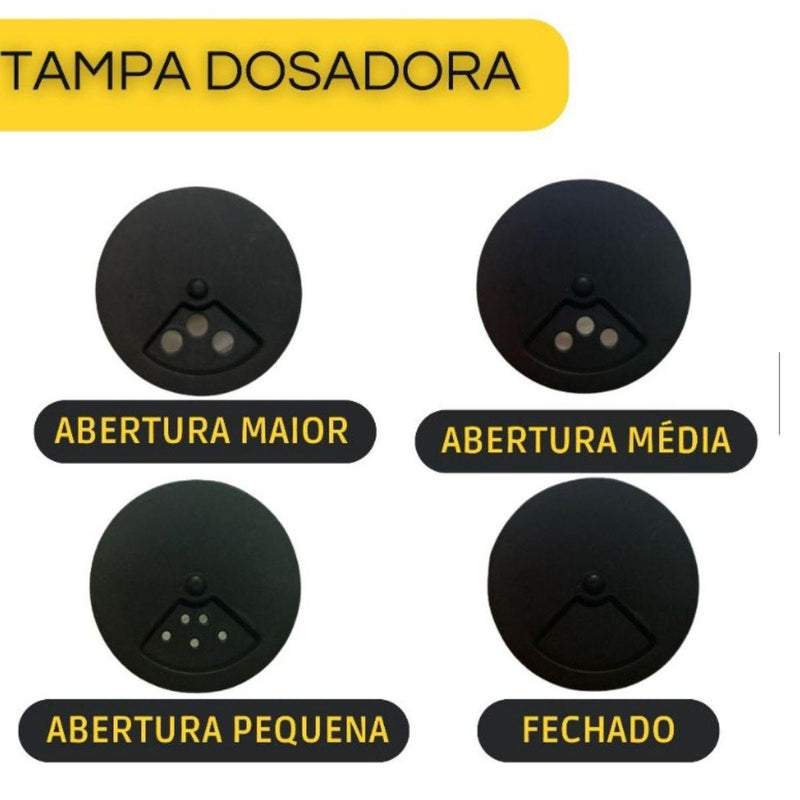 Porta Condimentos Temperos Giratorio Preto Redondo Com 9 Potes De Tempero Vidro Tampa Dosadora - Presente Park
