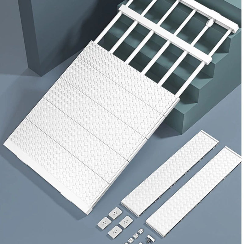 Prateleira Organizadora Divisória Escalonável Inteligente Extensível Ajustável 48 a 80cm Branca Portátil - Organizador Retrátil Ideal para Armário Cozinha Guarda-Roupa - Aço Carbono - 24cm de Largura