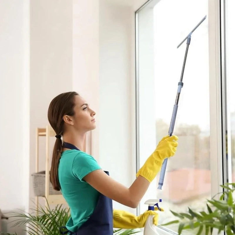 Rodo de Silicone Giratório com Cabo Extensor até 1,35m