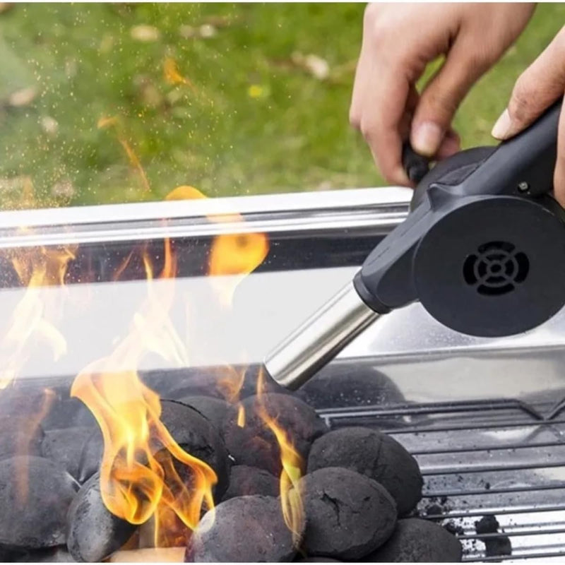 Soprador Acendedor De Churrasqueira E Lareira Manual Carvão Ventilador Para Churrasco Camping Portátil - Presente Park