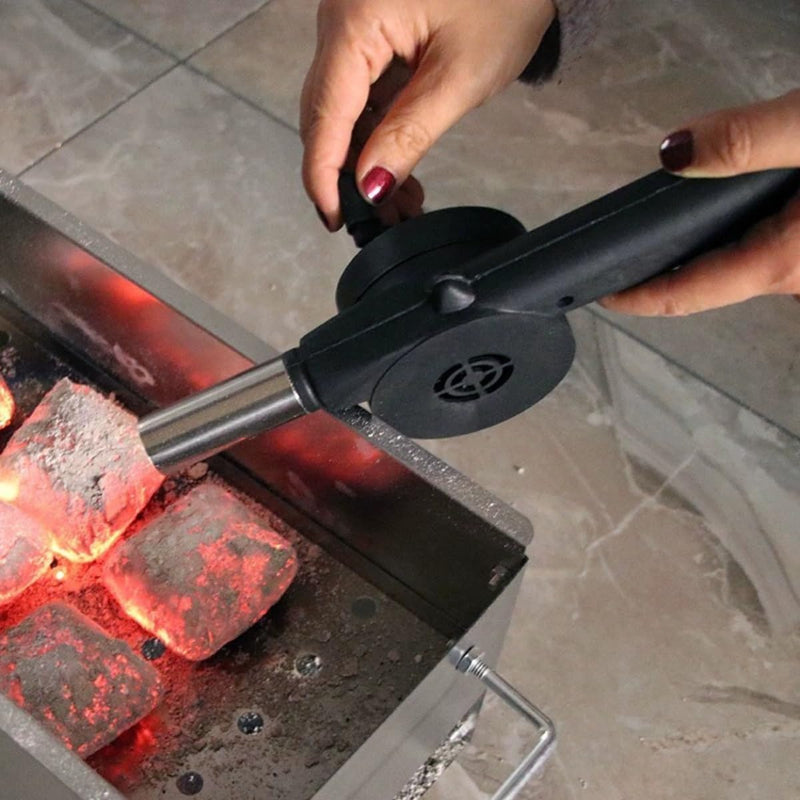 Soprador Acendedor De Churrasqueira E Lareira Manual Carvão Ventilador Para Churrasco Camping Portátil - Presente Park