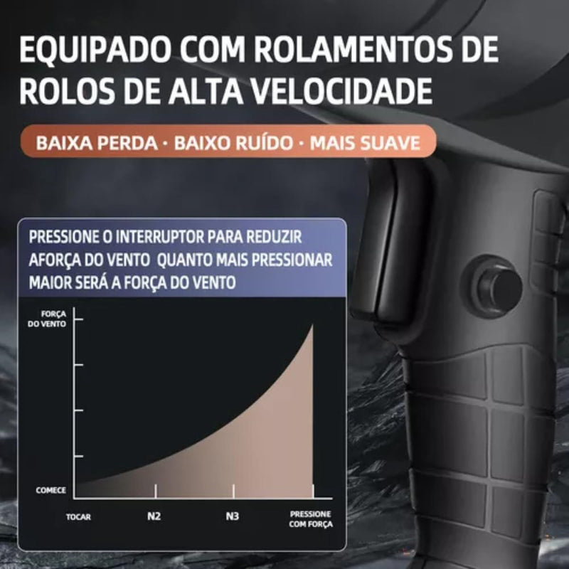 Soprador De Folhas Turbo Portátil Turbina Para Carro Automotivo Muito Forte Com Bateria Aspirador Ar Elétrico 110V 220V - Presente Park