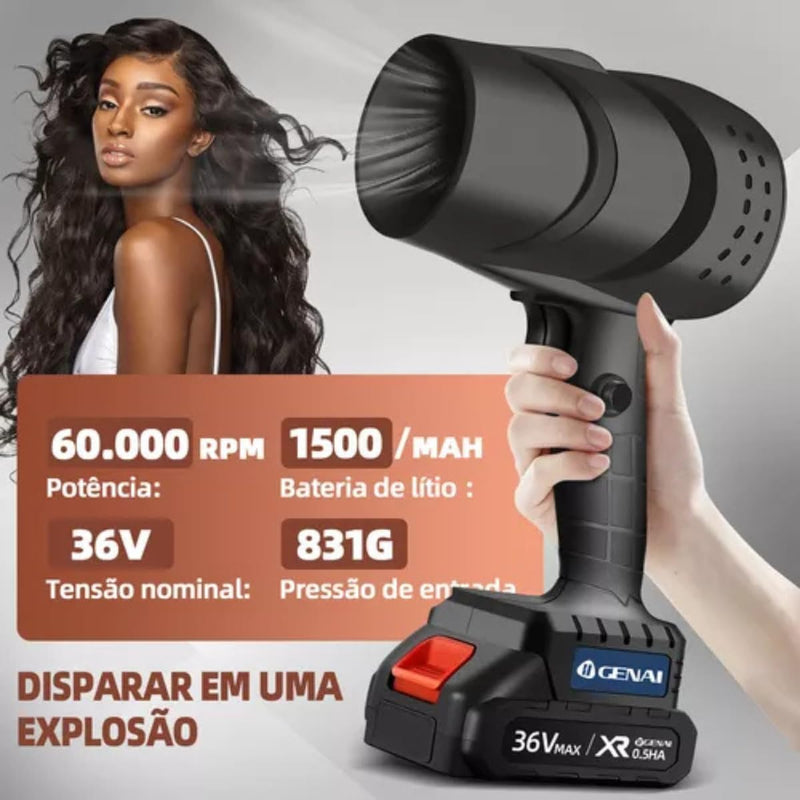 Soprador De Folhas Turbo Portátil Turbina Para Carro Automotivo Muito Forte Com Bateria Aspirador Ar Elétrico 110V 220V - Presente Park