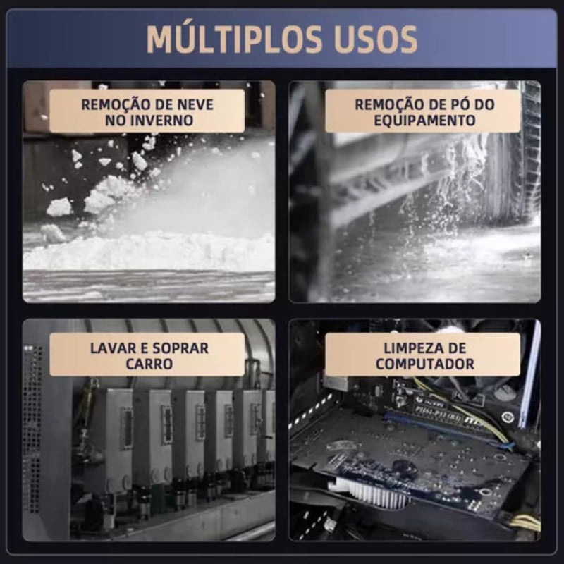 Soprador De Folhas Turbo Portátil Turbina Para Carro Automotivo Muito Forte Com Bateria Aspirador Ar Elétrico 110V 220V - Presente Park