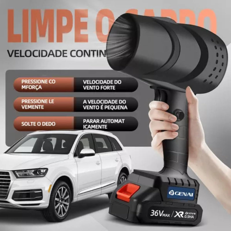Soprador De Folhas Turbo Portátil Turbina Para Carro Automotivo Muito Forte Com Bateria Aspirador Ar Elétrico 110V 220V - Presente Park