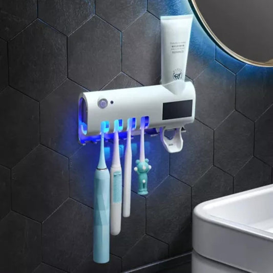 Suporte E Higienizador Para Escova Dente Porta Pasta Creme Dental Dentes Dipenser Esterizador Uv Suporte Organizador Banheiro