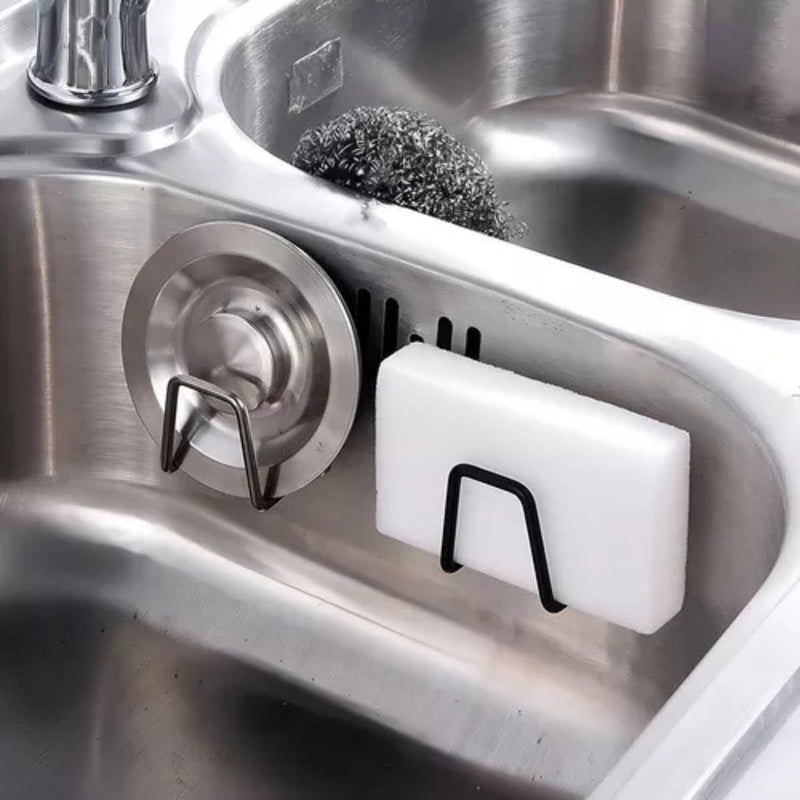 Suporte Porta Esponja Bucha Para Pia De Aço Inox Ganho Louça Cozinha Inoxidável Sabonete Adesivo Banheiro Toalha Pano Prato Organizador - Presente Park