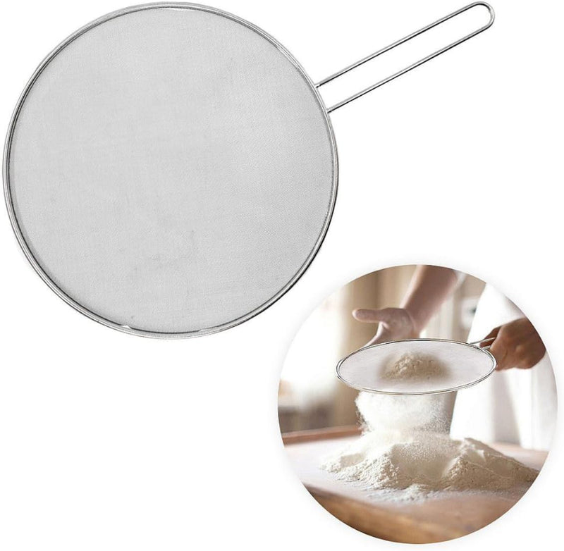 Tela Tampa Protetora Anti Respingo Para Fritura Frigideira Com Cabo 33cm Óleo de Aço Inox - Presente Park