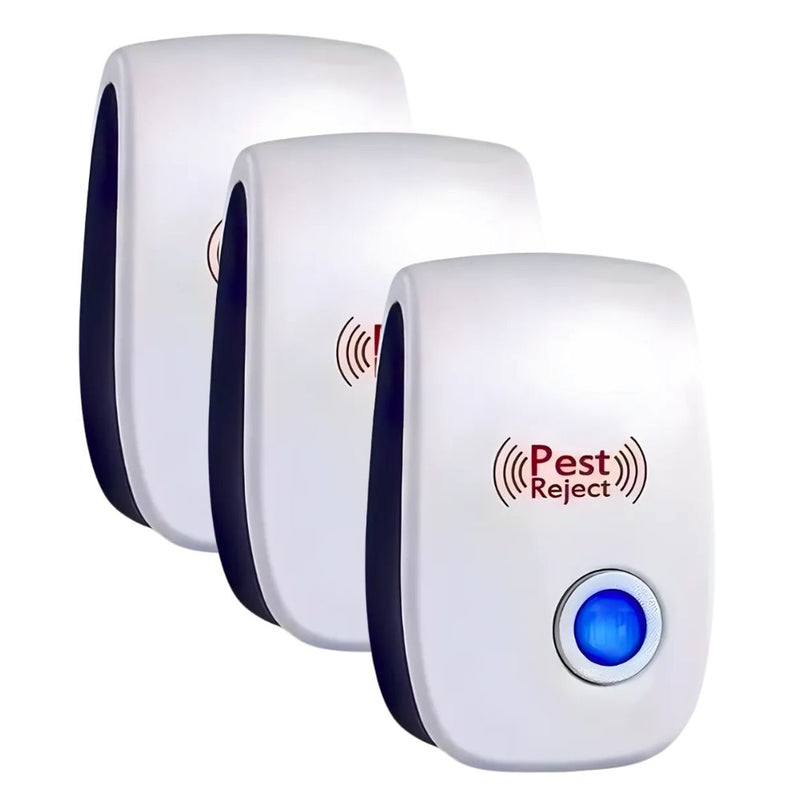 Kit 3 Repelente Ultrassônico Eletrônico de Tomada Bivolt Espanta Mosquitos Pernilongos Formigas Baratas