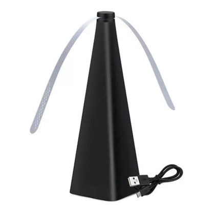 Ventilador Repelente Usb Espanta Afasta Mosca Insetos Anti Moscas Recarregável De Mesa Plástico Preto