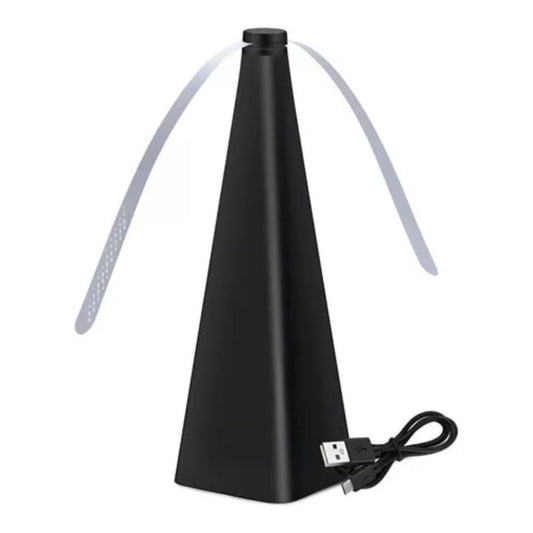 Ventilador Repelente Usb Espanta Afasta Mosca Insetos Anti Moscas Recarregável De Mesa Plástico Preto