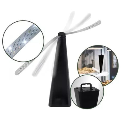 Ventilador Repelente Usb Espanta Afasta Mosca Insetos Anti Moscas Recarregável De Mesa Plástico Preto