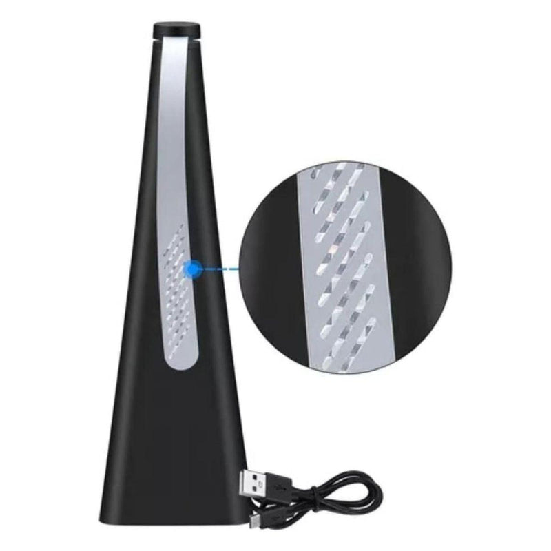 Ventilador Repelente Usb Espanta Afasta Mosca Insetos Anti Moscas Recarregável De Mesa Plástico Preto - Presente Park