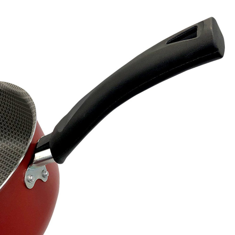 Frigideira Enjoy Reta 24cm Com Tampa de Vidro e Alça - Vermelha - Presente Park