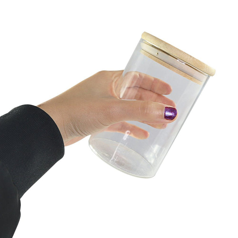 Pote para Mantimentos com Tampa de Bambu 450ml - Presente Park