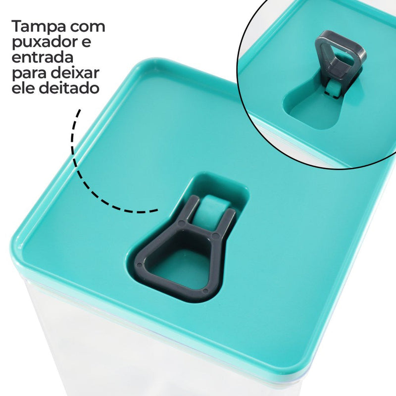 Kit Organizador Hermético Dubai Verde Tiffany 5 Litros - Presente Park