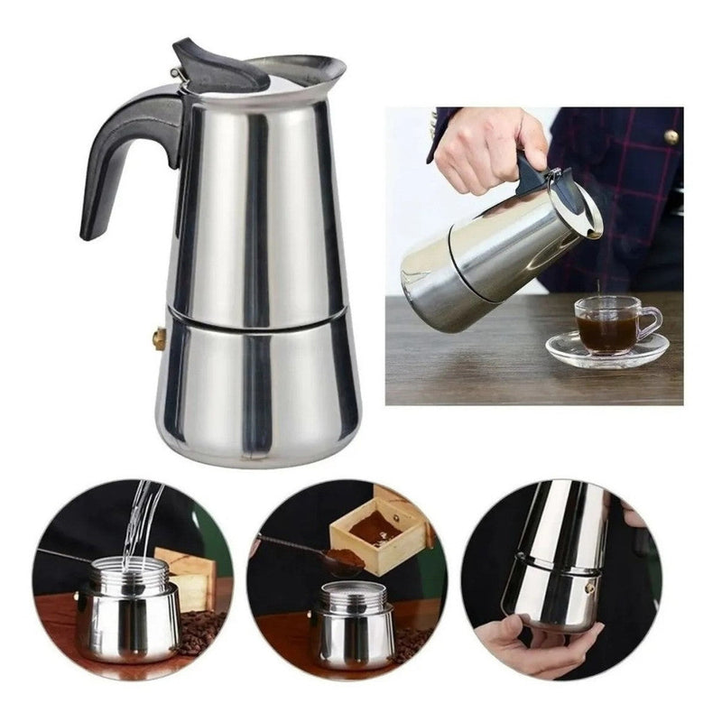 Caféteira Italiana Inox Premium para 6 xicaras - Presente Park