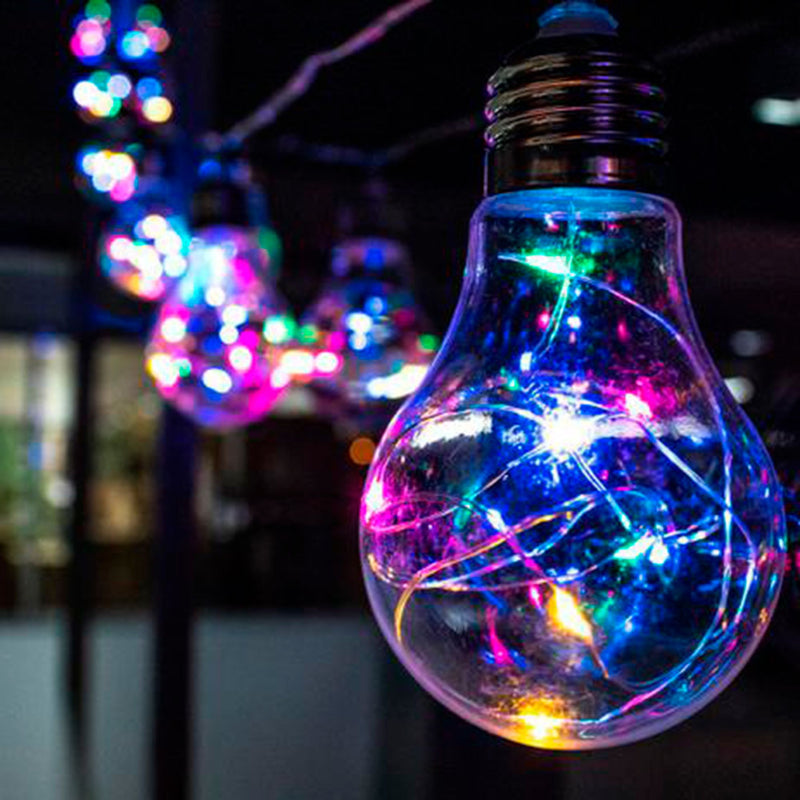 Cordão Varal Fio de Fada com 10 Lampadas Led 3M Pisca Pisca USB Pilha Natal Casamentos Festas