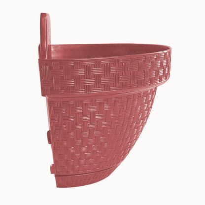 Vaso de Parede Meia Lua Rattan 3 Litros Terracota