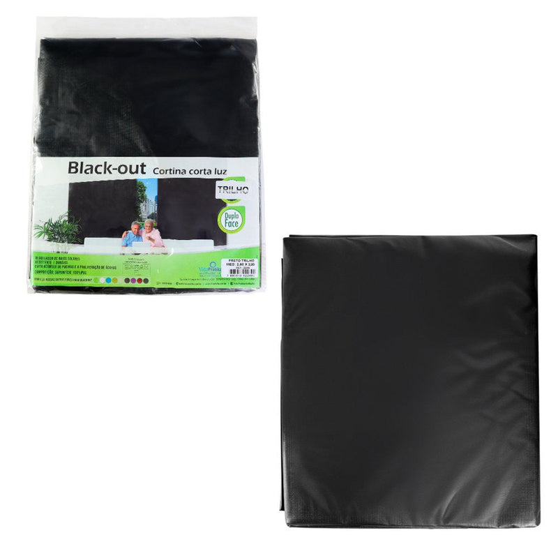 Cortina Blackout Preto - 280x220cm - p/ trilho - Presente Park