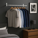 Kit 7 Arara Cabideiro de Parede 1 Metro Reto Ferro Expositor de Roupas para Loja Closet