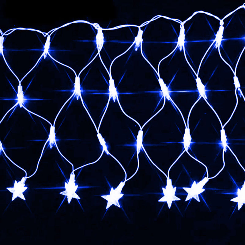 Cordão Pisca Pisca Led Rede com Estrela 120L 3,5M x 50CM 8 Modos 110V Natal Casamentos Festas