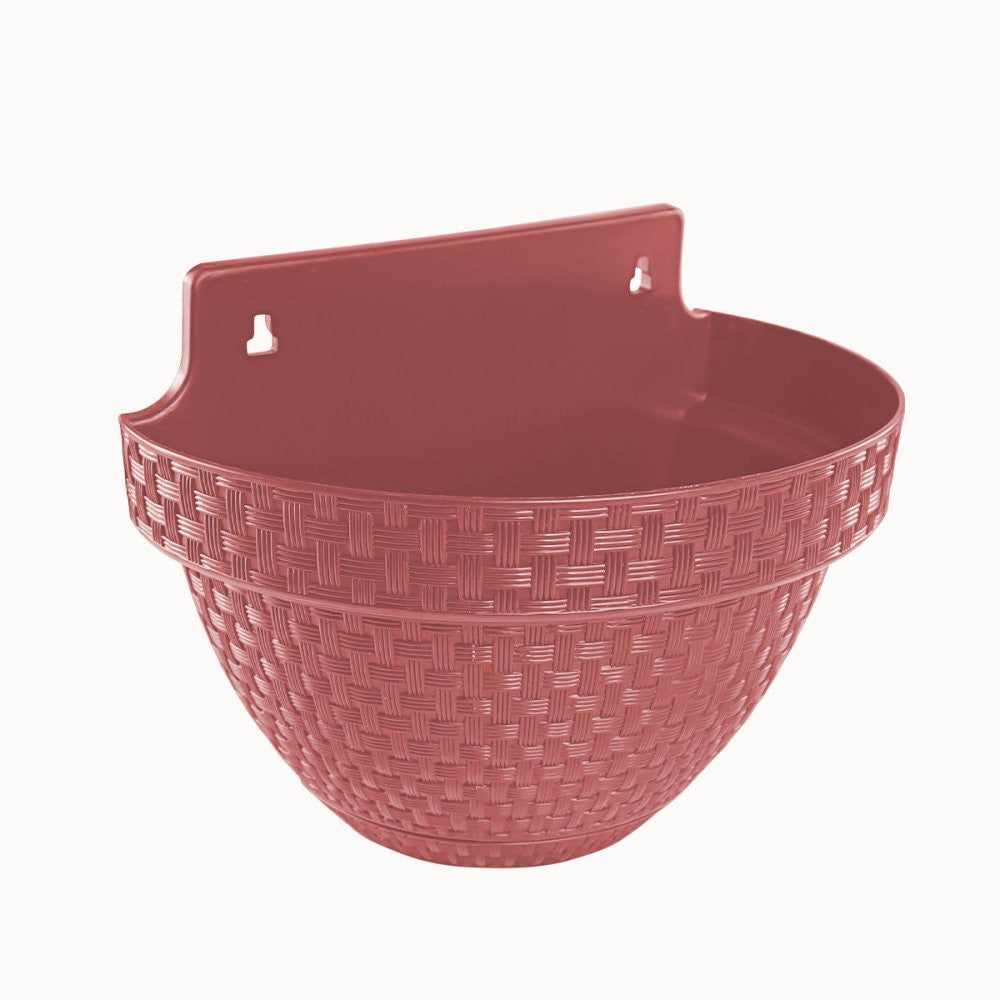 Vaso de Parede Meia Lua Rattan 3 Litros Terracota