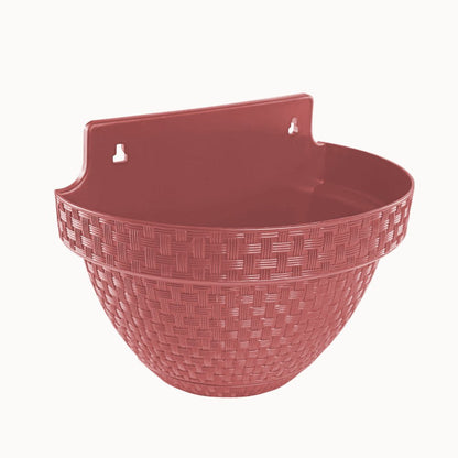 Vaso de Parede Meia Lua Rattan 3 Litros Terracota