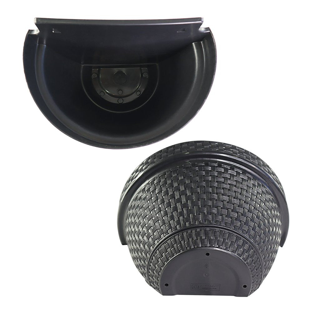 Vaso de Parede Meia Lua Rattan 3 Litros Preto