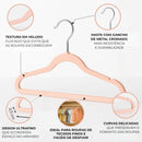 Kit 30 Cabide Infantil de Veludo Antideslizante Slim Ultrafino para Roupa Calça Camiseta de Bebe