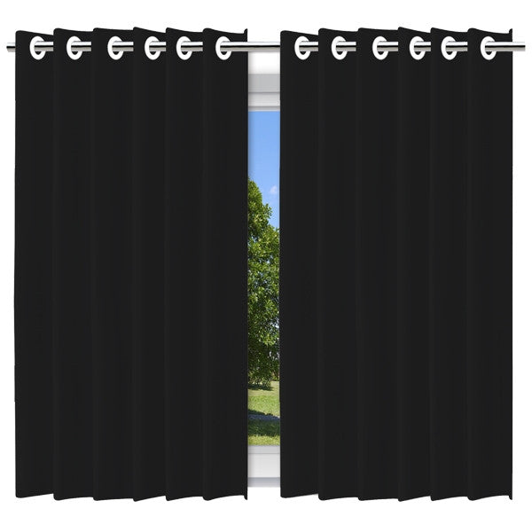 Cortina Blackout com Forro 2 em 1 Voil Preto com ilhos - 280x180cm - Presente Park