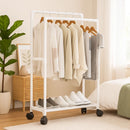 Cabideiro Duplo Arara de Roupas Móvel com Rodinhas Multiuso para Quarto Closet