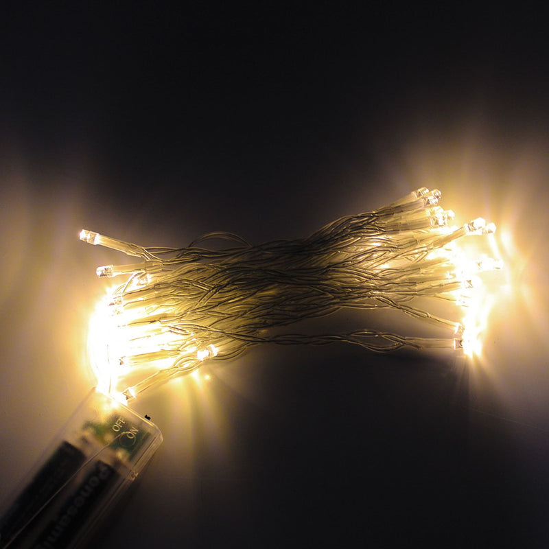 Cordão Pisca Pisca Led Fio de Fada 50L 5M Gota Pilha Luz Iluminação Natal Casamentos Festas